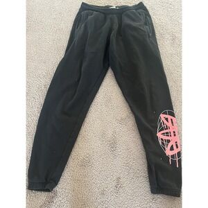 Adidas Graphic Print Sweatpants Joggers Athleisure‎ Black Medium